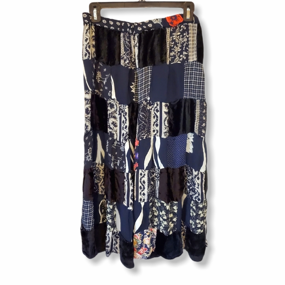 Indie/Alternative Handmade Patched Maxi Skirt